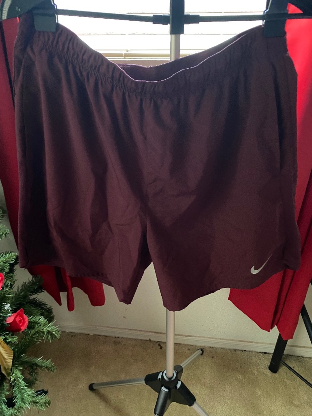 Nike Men’s Size L Burgundy Running Shorts | Dri-FIT Style Athletic Shorts
